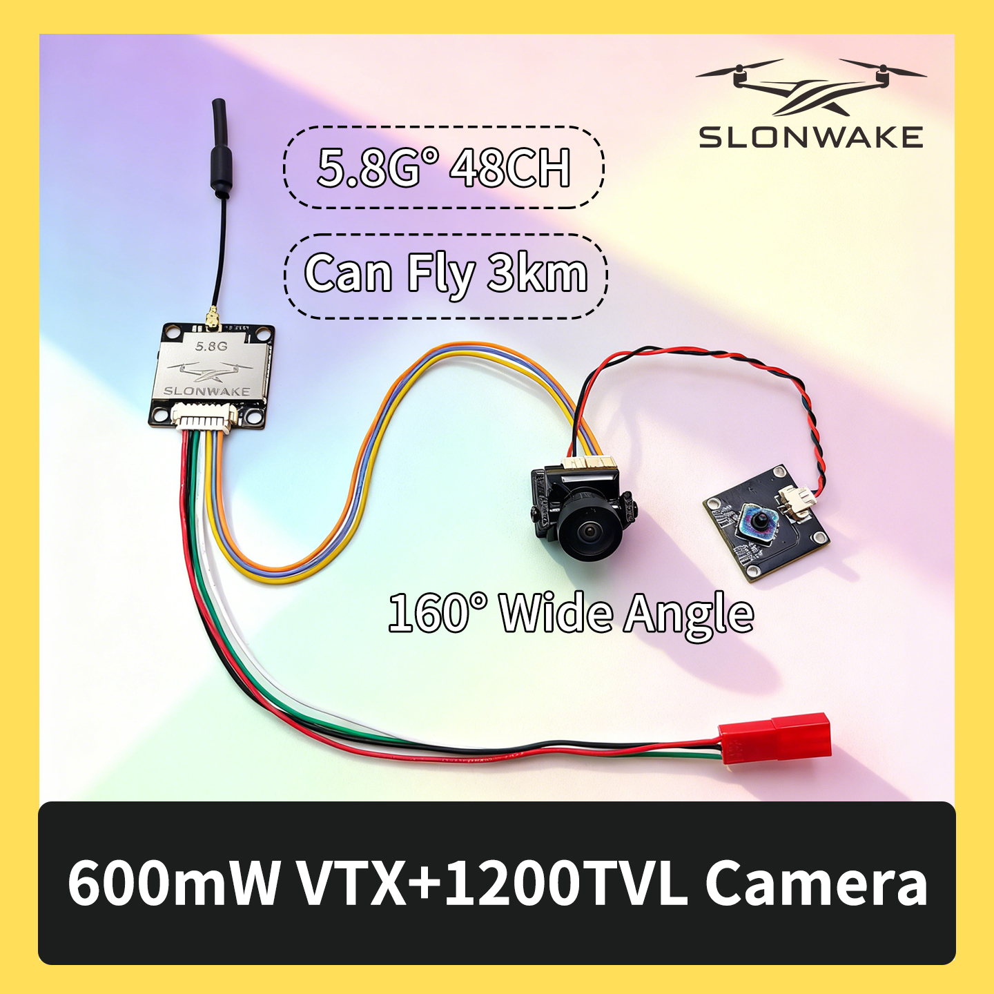SLONWAKE 5.8G 600mW 7-24V FPV  – Drone Camera Wide Angle recenzja i cena