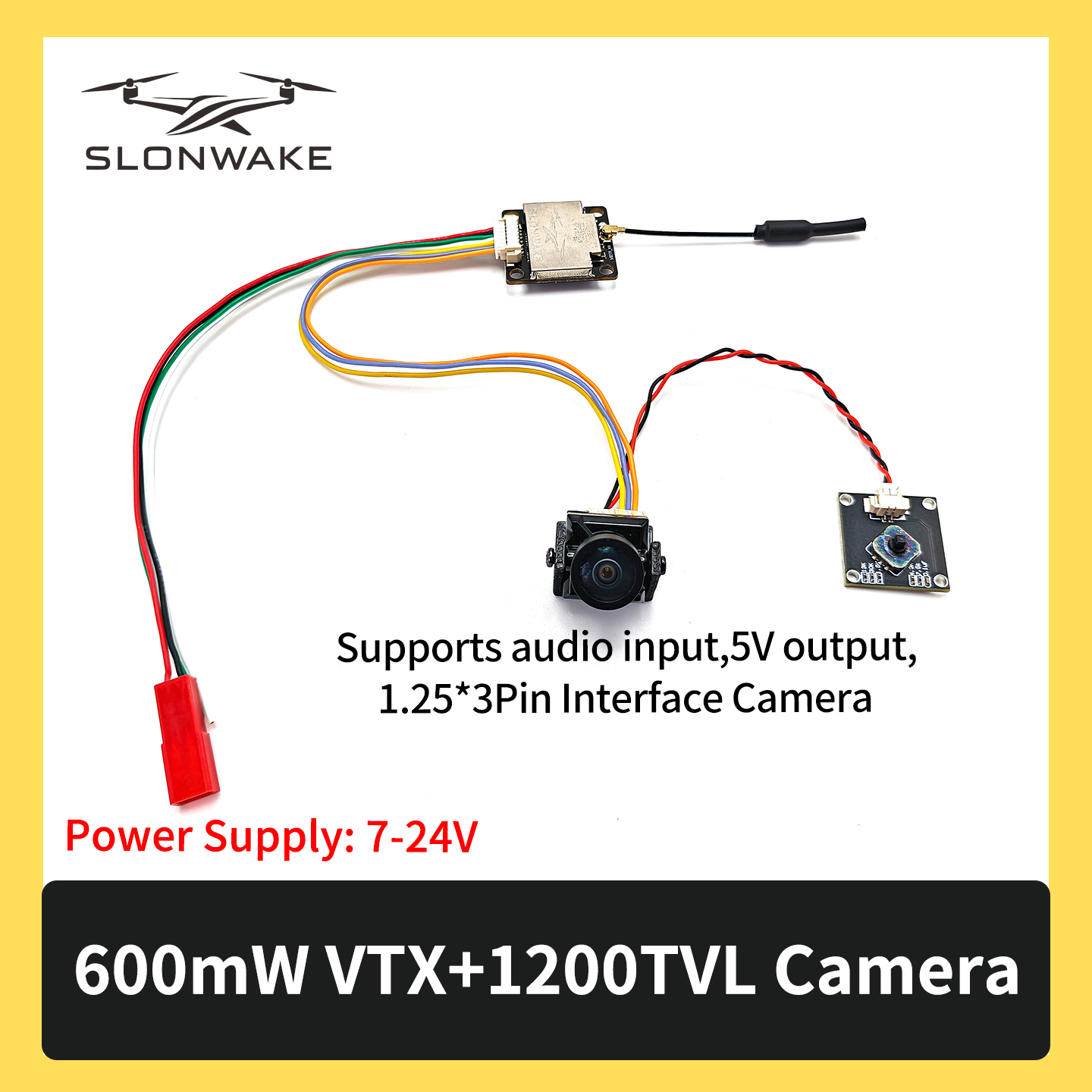 SLONWAKE 5.8G 600mW 7-24V FPV  – Drone Camera Wide Angle recenzja i cena