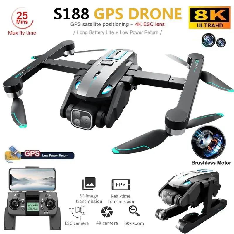 S188 Professional 8K GPS Drone – Drone Camera Professional recenzja i cena